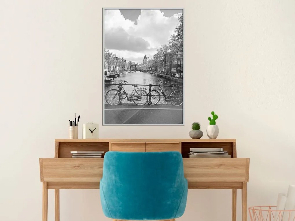 Αφίσα - Bicycles Against Canal - 20x30 - Χρυσό - Με πασπαρτού