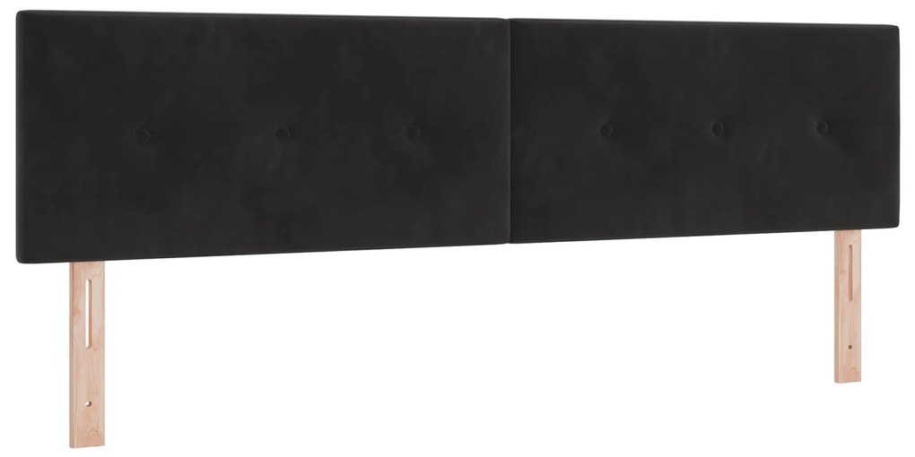 vidaXL LED Κεφαλάρι με Κουμπιά Μαύρο 90 εκ Βελούδο