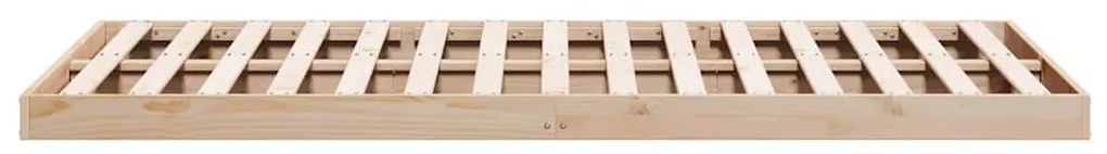 vidaXL Κρεβάτι δαπέδου Φυσικό 213.5 x 104 x 9 εκ. Στερεά ξυλεία πεύκου