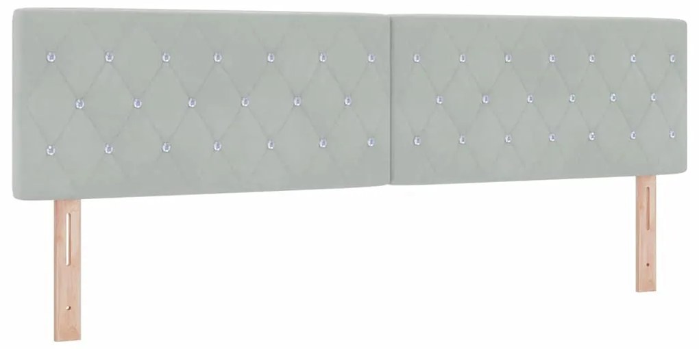 vidaXL Βελούδινο Κεφαλάρι Argyle Ανοιχτό γκρι 180 cm Βελούδο