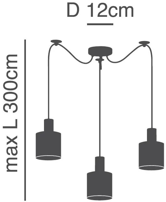 SE21-NM-4-NM3-SH1 ADEPT TUBE Nickel Matt Pendant White Fabric Shade+