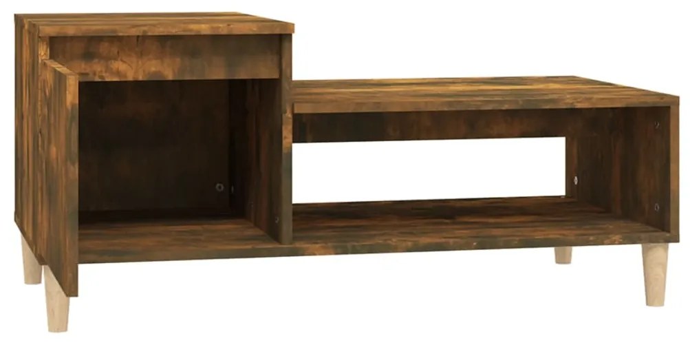 vidaXL Τραπεζάκι Σαλονιού Καπνιστή Δρυς 100x50x45 εκ. Επεξεργασμ. Ξύλο