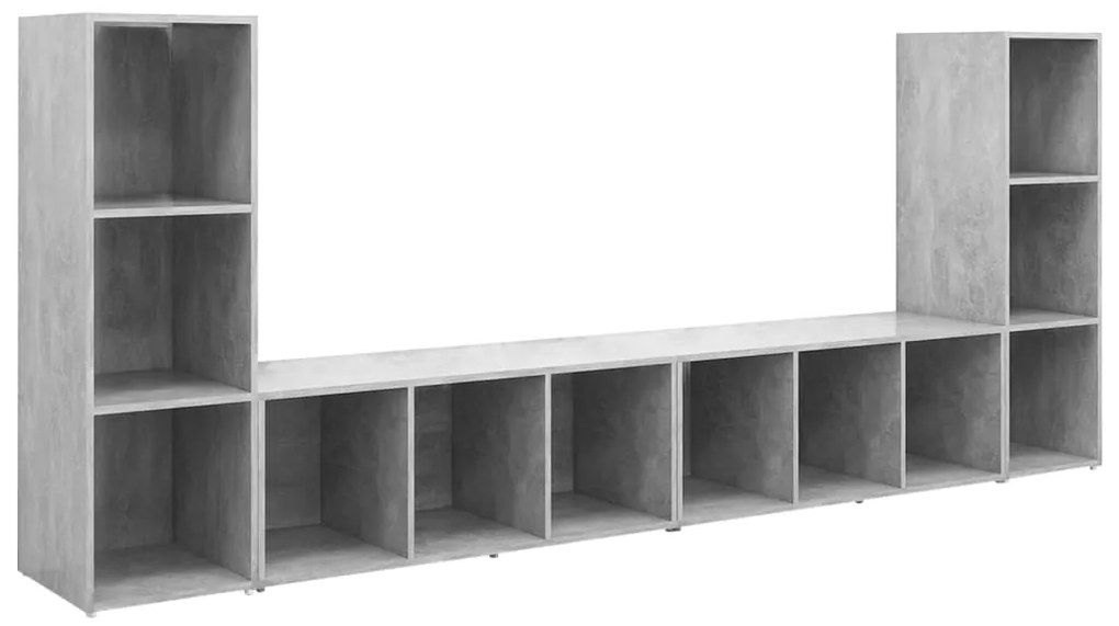 vidaXL Έπιπλα Τηλεόρασης 4 τεμ. Γκρι Σκυρ. 107x35x37 εκ. Μοριοσανίδα