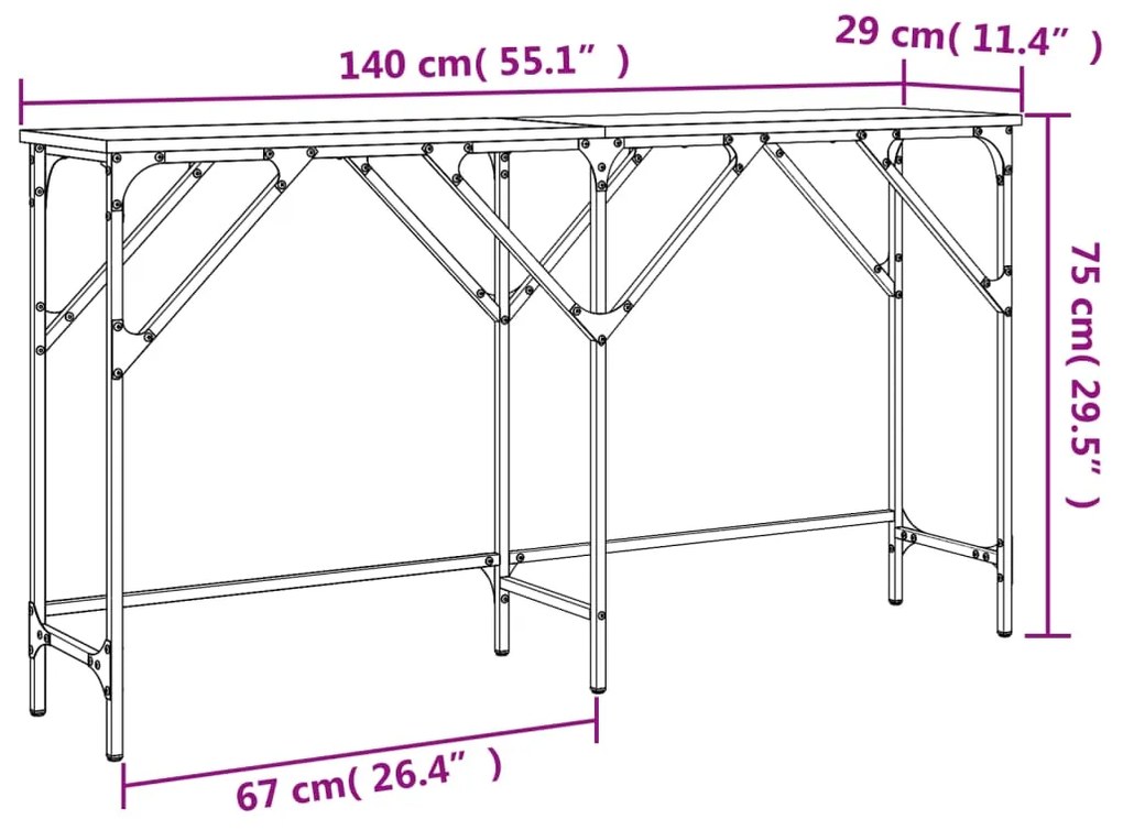 ΤΡΑΠΕΖΙ ΚΟΝΣΟΛΑ ΚΑΠΝΙΣΤΗ ΔΡΥΣ 140 X 29 X 75 ΕΚ. ΕΠΕΞΕΡΓ. ΞΥΛΟ 837759