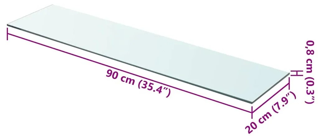 vidaXL Ράφια Πάνελ 2 τεμ. Διάφανα 90 x 20 εκ. Γυάλινα