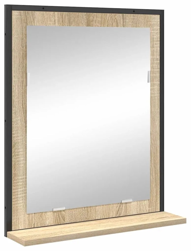 vidaXL Σετ Επίπλων Μπάνιου με ράφι 3 pcs Καφέ Επεξεργασμένο ξύλο