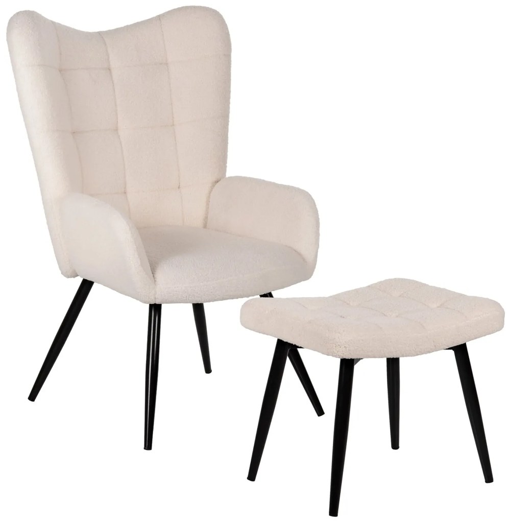 ΠΟΛΥΘΡΟΝΑ ΜΠΕΡΖΕΡΑ CRAWLEY ΜΕ ΥΠΟΠΟΔΙΟ HM8918.25 ΥΦΑΣΜΑ ΜΠΟΥΚΛΕ ΛΕΥΚΟ 70x74x105Y εκ.