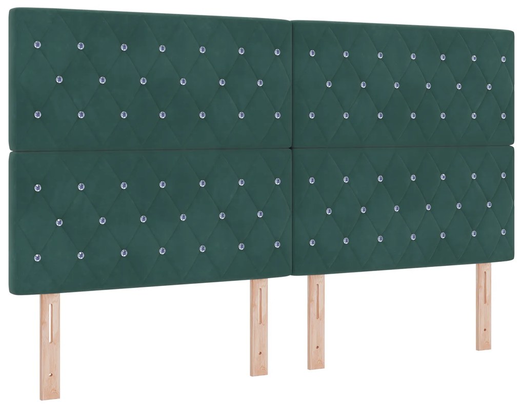 vidaXL Βελούδινο Κεφαλάρι Argyle Σκούρο πράσινο 180 cm Βελούδο