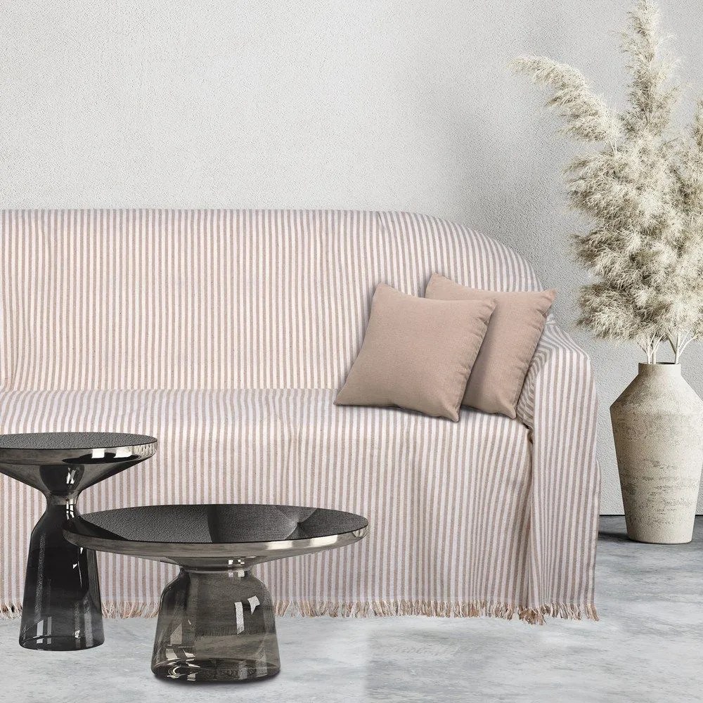 Ριχτάρι 0256 Ecru-Beige Das Home Διθέσιο 180x250cm Βαμβάκι-Πολυέστερ