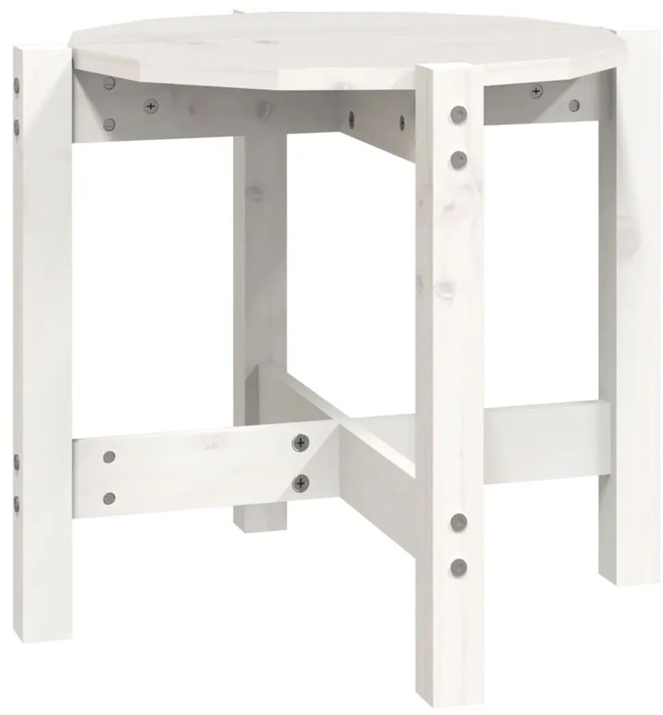 vidaXL Τραπεζάκι Σαλονιού Λευκό Ø 52,5x45 εκ. από Μασίφ Ξύλο Πεύκου