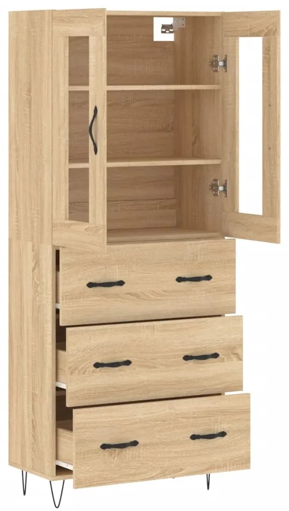 vidaXL Ντουλάπι Sonoma δρυς 69,5 x 34 x 180 εκ. από Επεξεργασμένο Ξύλο