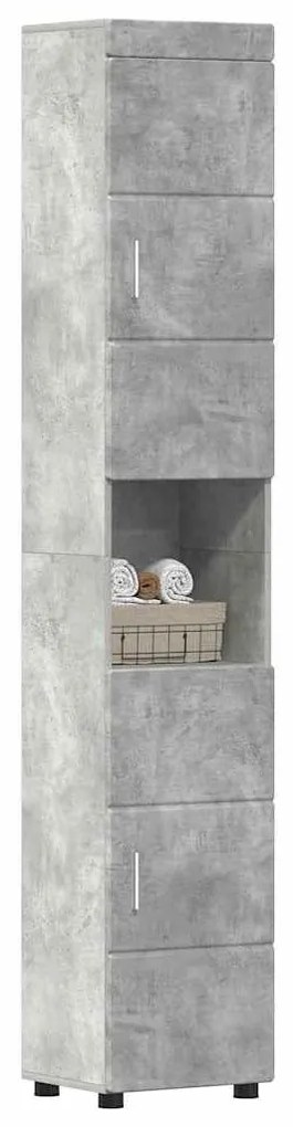 vidaXL Ντουλάπι Μπάνιου TULUM Γκρι σκυροδέματος 37 x 31.5 x 203 εκ