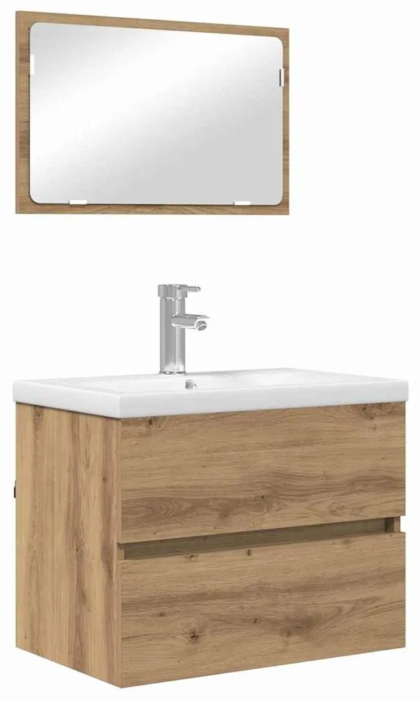 vidaXL Σετ Επίπλων Μπάνιου 3 pcs Μαύρη δρυς 60 x 38.5 x 45 cm