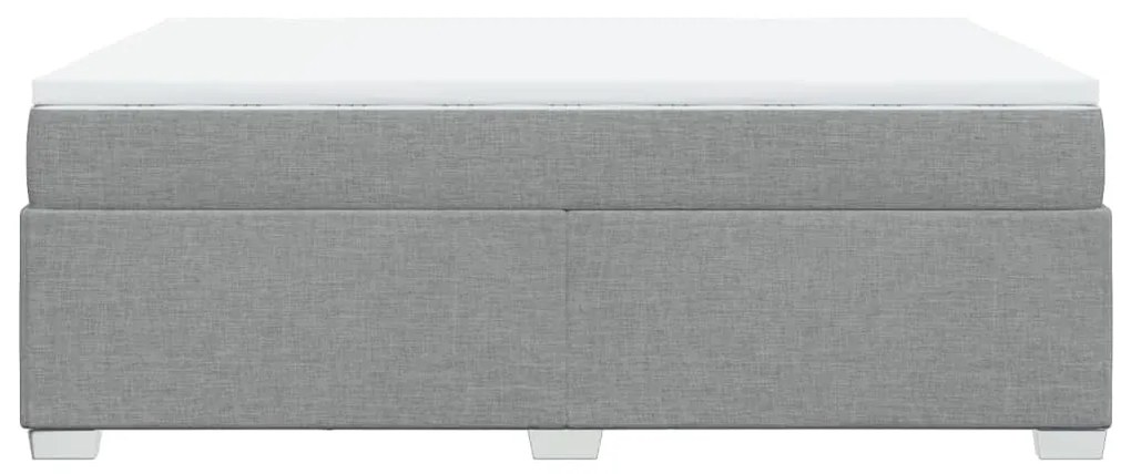 Κρεβάτι Boxspring με Στρώμα Ανοιχτό Γκρι 140x190 εκ. Υφασμάτινο - Γκρι