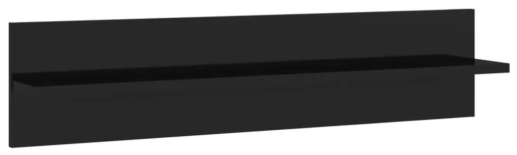 vidaXL Ραφιέρες Τοίχου 2τεμ Γυαλιστερό Μαύρο 80x11,5x18 εκ Μοριοσανίδα