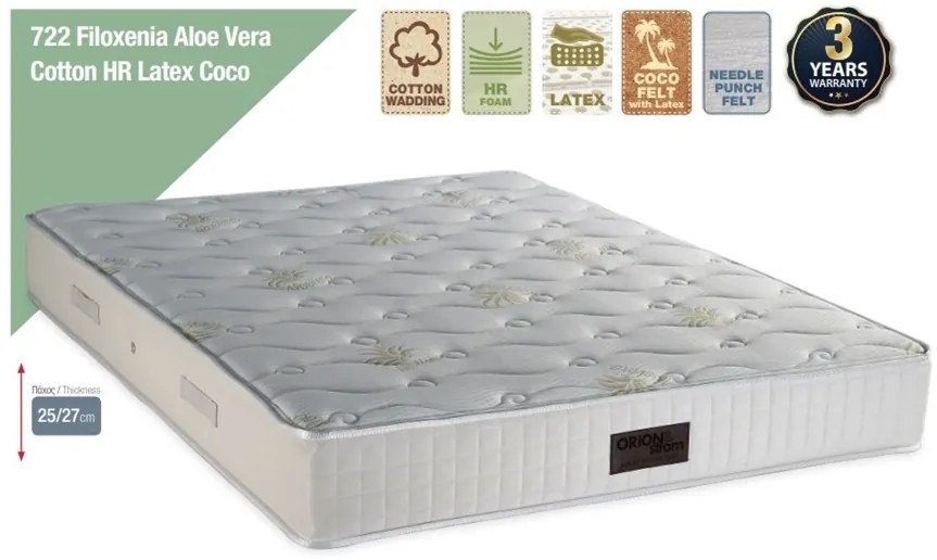 Στρώμα Ύπνου 722 Filoxenia Aloe Vera Cotton HR Latex Coco  110X200X26cm