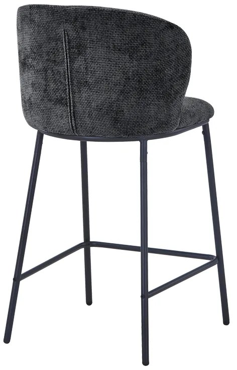 Σκαμπό μπαρ Karg pakoworld γκρι ύφασμα-πόδι μαύρο μέταλλο 49x46x93εκ