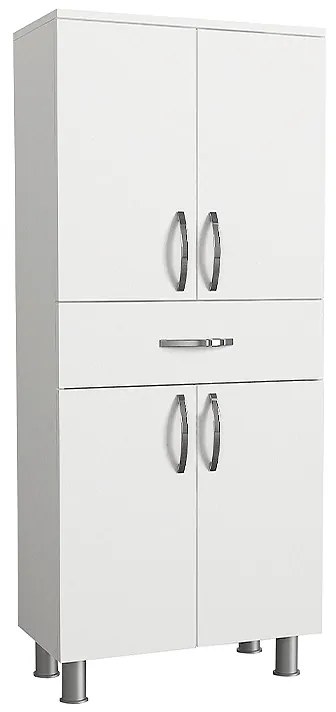 Ντουλάπι κουζίνας - μπάνιου Montana Megapap χρώμα λευκό 59,4x31,5x140εκ.