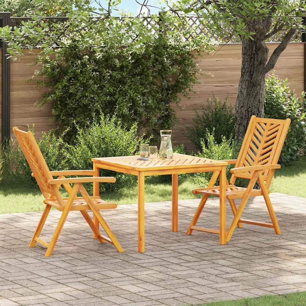 vidaXL Σέτ φαγητού για κήπο 3 pcs Καφέ 90 x 90 x 74 cm