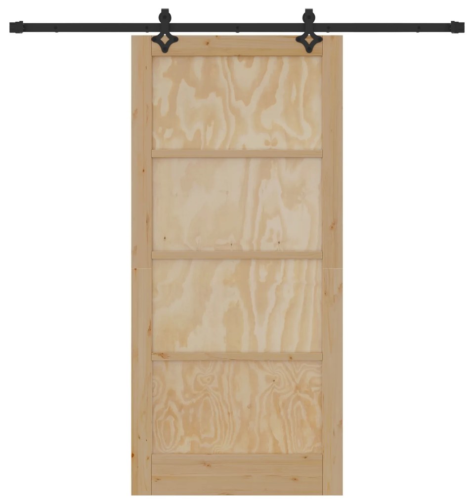 vidaXL Πόρτα  με Σετ Υλικών 93x202 cm Στερεό Ξύλο Πεύκου
