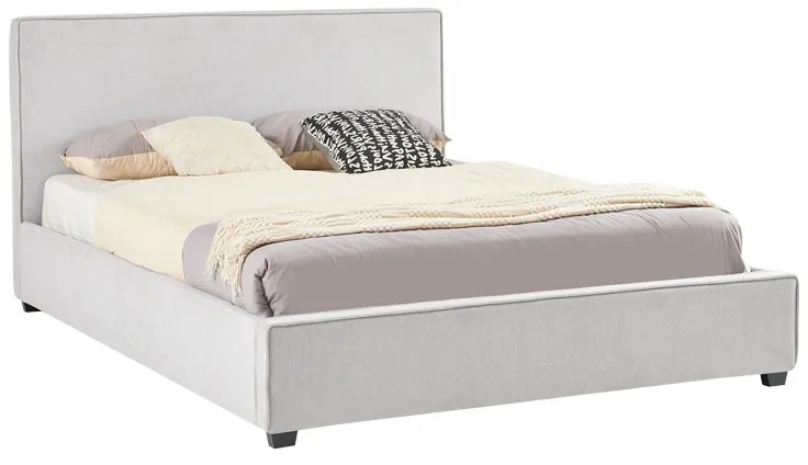 Κρεβάτι διπλό Bedka pakoworld ύφασμα γκρι με αποθηκευτικο χώρο160x200εκ