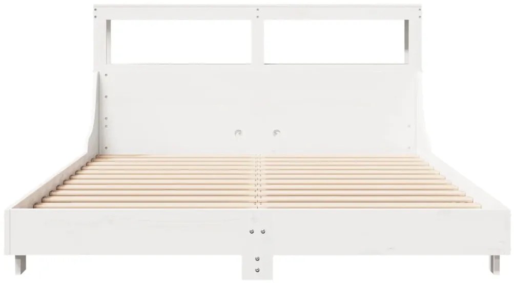 vidaXL Σκελετός Κρεβ. Χωρίς Στρώμα Λευκό 140x200 εκ Μασίφ Πεύκο