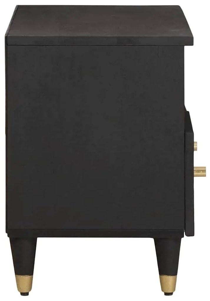 vidaXL Ντουλάπι TV με συρτάρι Μαύρο 70 x 33 x 46 εκ Στερεό ξύλο μάνγκο