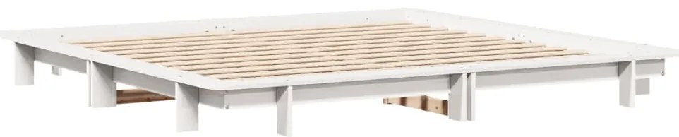 vidaXL Σκελετός Κρεβ. Χωρίς Στρώμα Λευκό 160x200 εκ Μασίφ Πεύκο