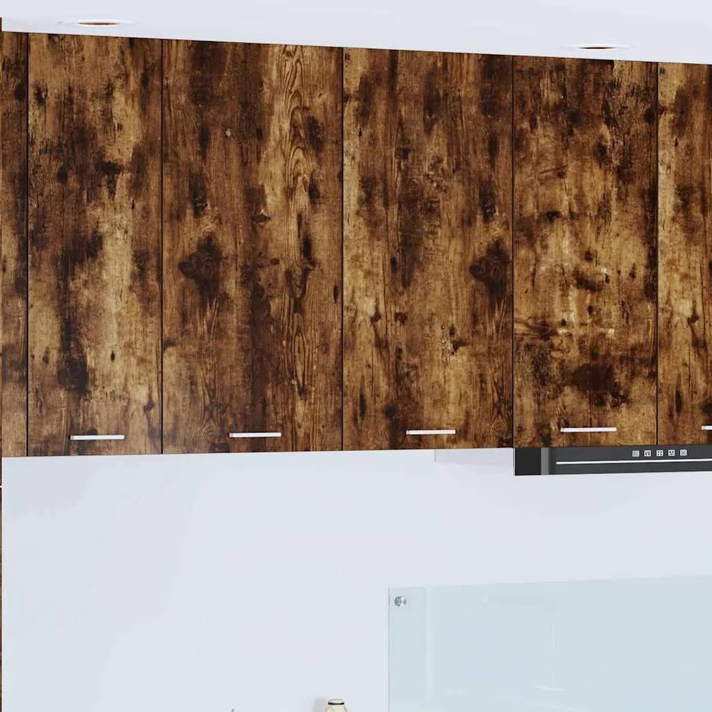 vidaXL Κρεμαστό ντουλάπι με ράφι Riga Καπνιστό Δρύς 80 x 31 x 80 εκ.