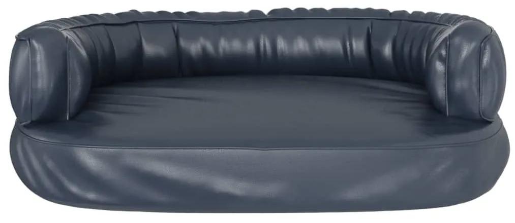 Εργονομικό Κρεβάτι Σκύλου Σκούρο Μπλε 60x42 εκ. Συνθετ. Δέρμα - Μπλε