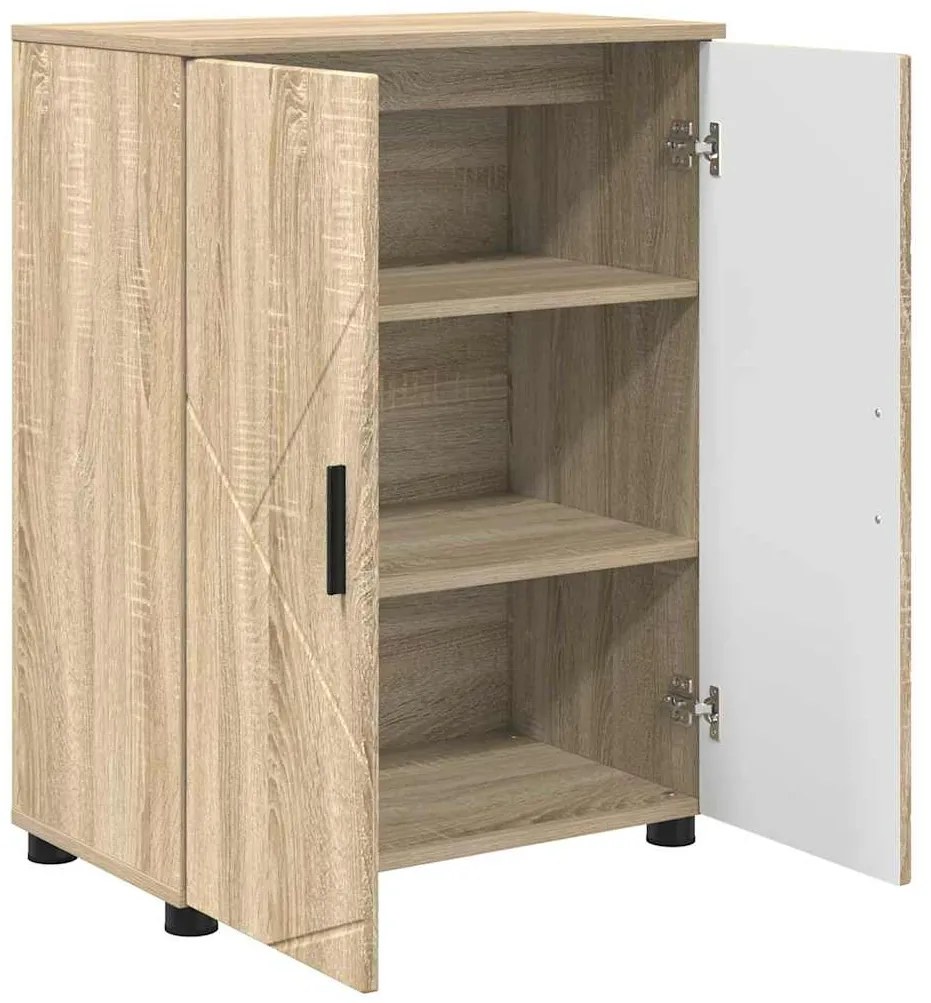 vidaXL Ντουλάπι Μπάνιου με αποθήκευση Δρύς Sonoma 60 x 35 x 80 εκ