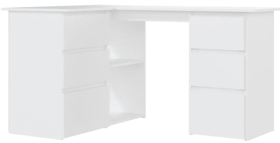 vidaXL Γραφείο Γωνιακό Λευκό 145 x 100 x 76 εκ. από Επεξ. Ξύλο
