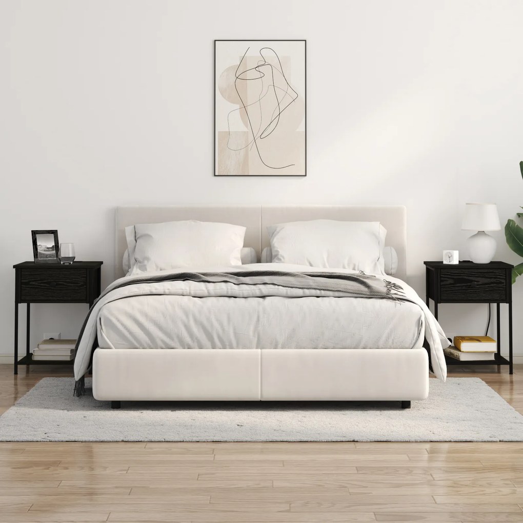 vidaXL Κουτιά Κρεβατοκάμαρας 2 pcs Μαύρη δρυς 42 x 41 x 56 εκ.
