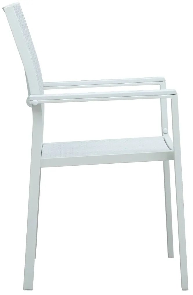 vidaXL Καρέκλες Κήπου 4 τεμ. Λευκές με Όψη Ρατάν Πλαστικές