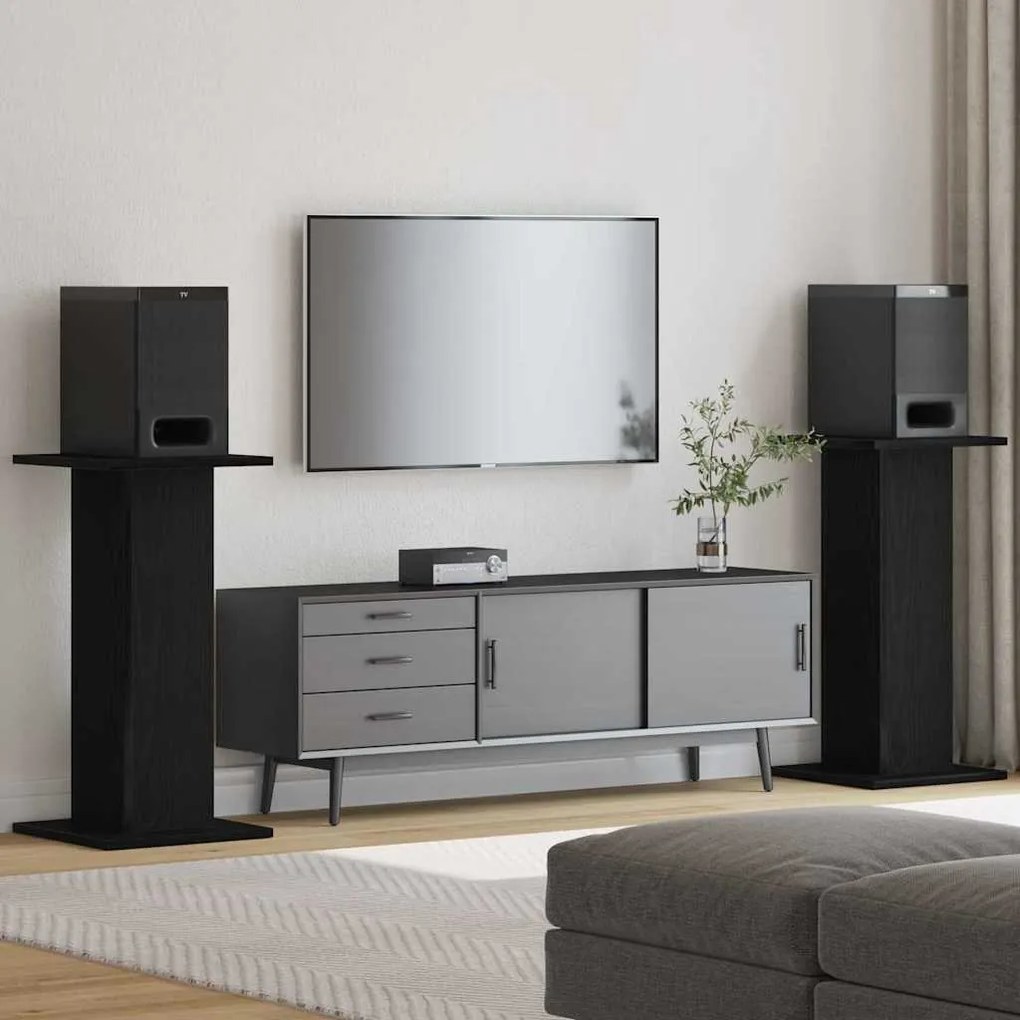 vidaXL Βάσεις Ηχείων 2 pcs Μαύρη δρυς 30 x 30 x 60 cm