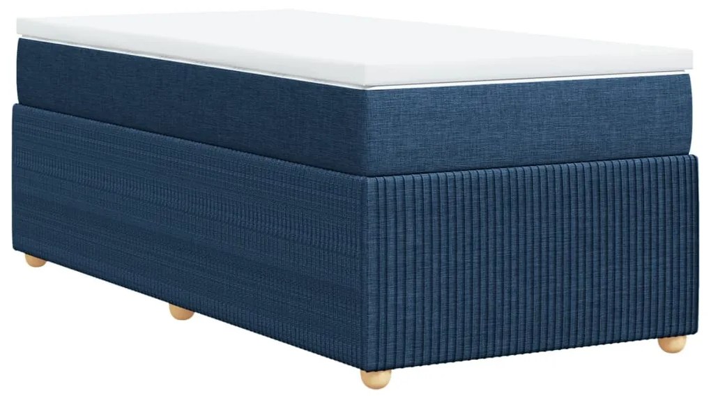 vidaXL Κρεβάτι Boxspring με Στρώμα Μπλε 80x200 εκ. Υφασμάτινο