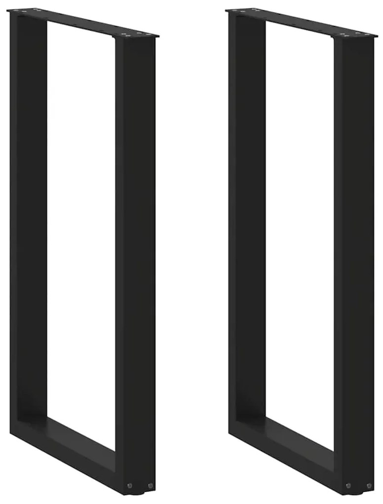 Πόδια Τραπεζιού Μπαρ σε Σχήμα U, 2 τεμ. Μαύρο, Ατσάλι 60x(100-101) εκ.