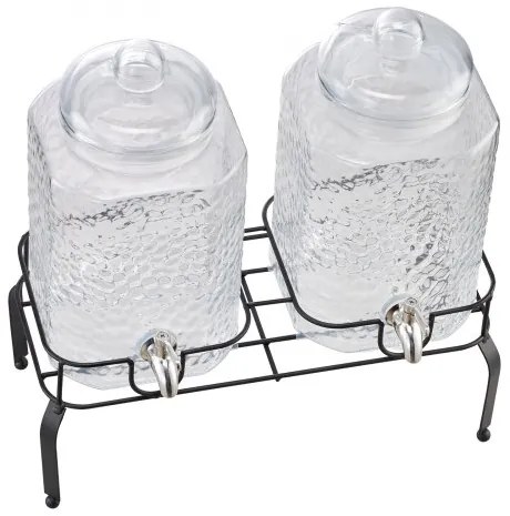 VEVOR Drink Dispenser 5.5L Beverage Dispenser for Parties Glass with Stand 2PCS