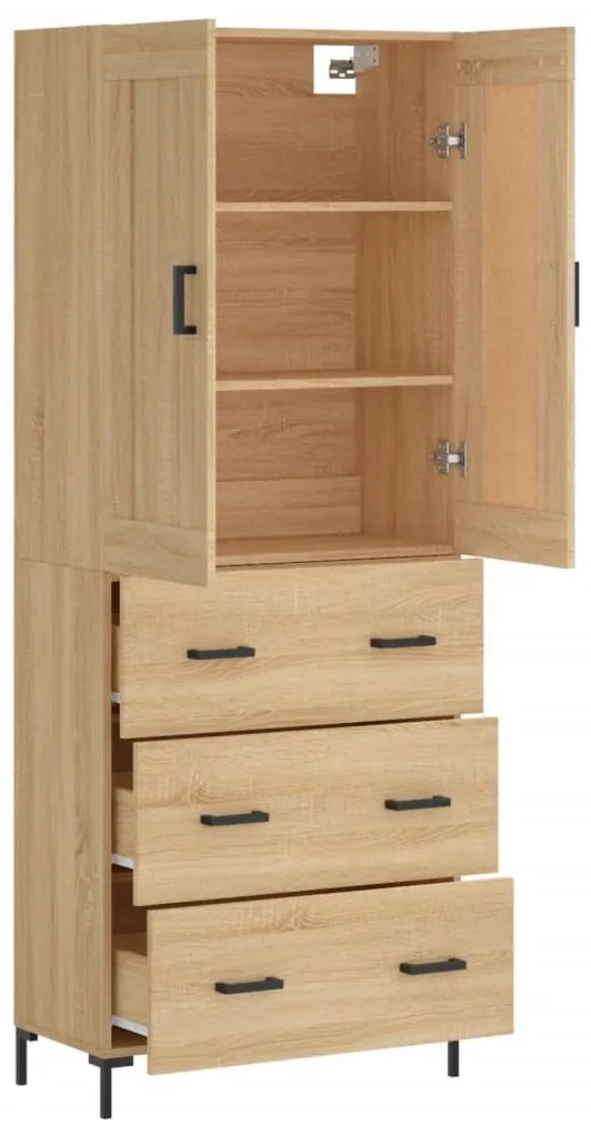 vidaXL Ντουλάπι Sonoma δρυς 69,5 x 34 x 180 εκ. από Επεξεργασμένο Ξύλο