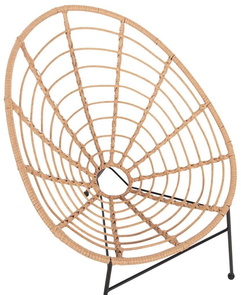 ΠΟΛΥΘΡΟΝΑ ΤΥΠΟΥ ΦΩΛΙΑ ΜΕΤΑΛΛΙΚΗ ALLEGRA  ΜΕ WICKER ΜΠΕΖ 73x78x88Υεκ. 73x78x88 εκ.