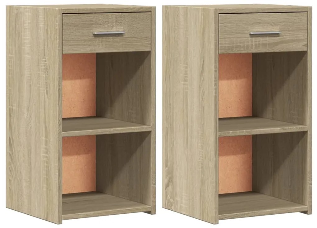 vidaXL Κομοδίνα 2 τεμ. Sonoma Δρυς 35x34x65 εκ. από Επεξεργασμένο Ξύλο