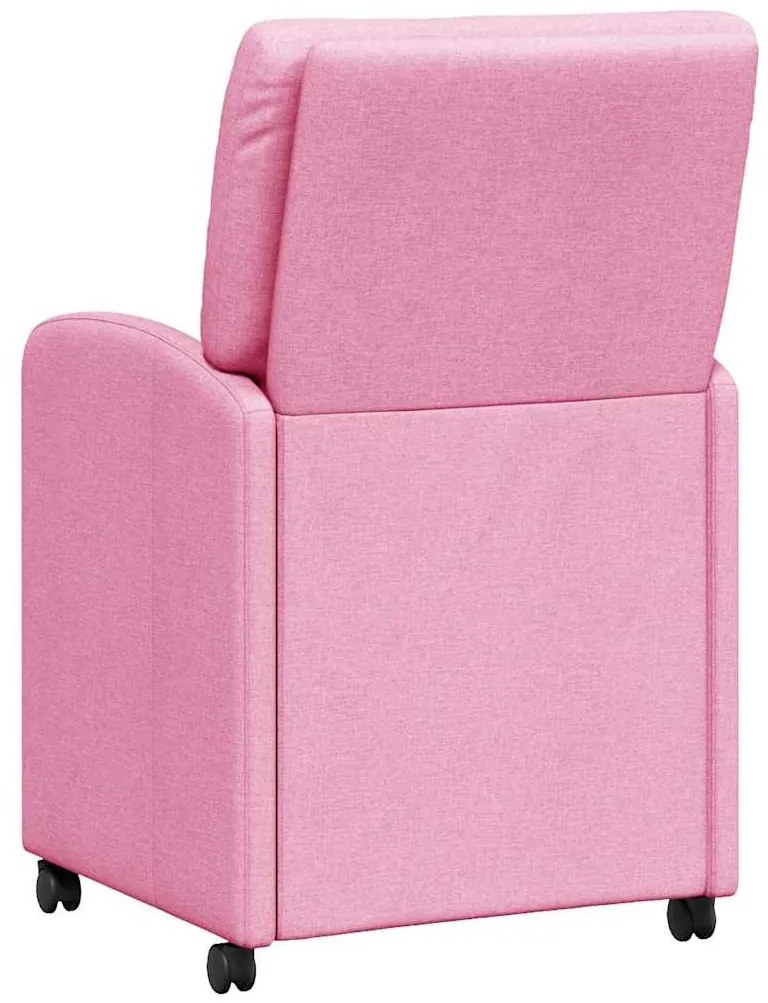 vidaXL Καρέκλες Φαγητού με Ρόδες 2 pcs Ροζ 57 x 67 x 95 εκ ύφασμα