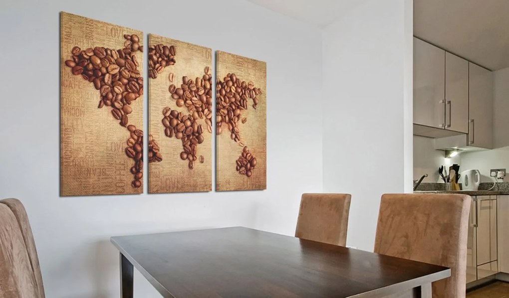 Πίνακας - Coffee from around the world - triptych 60x40