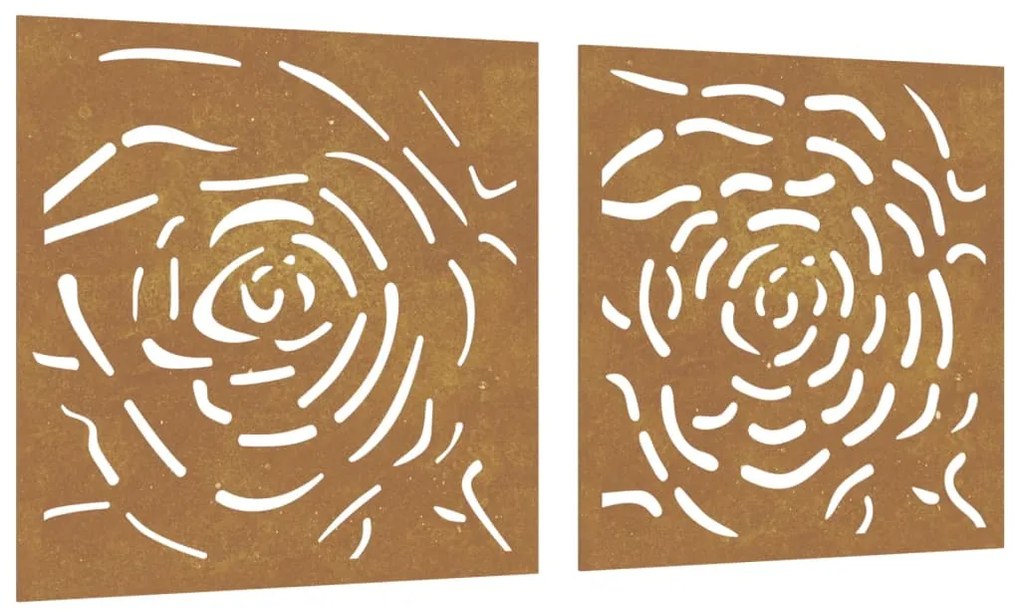 vidaXL Διακοσμητικά Κήπου Τριαντάφυλλα 2 τεμ. 55x55 εκ. Ατσάλι Corten