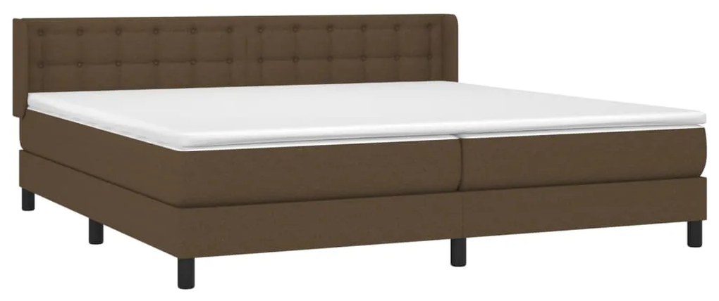 vidaXL Κρεβάτι Boxspring με Στρώμα Σκούρο Καφέ 200x200 εκ. Υφασμάτινο