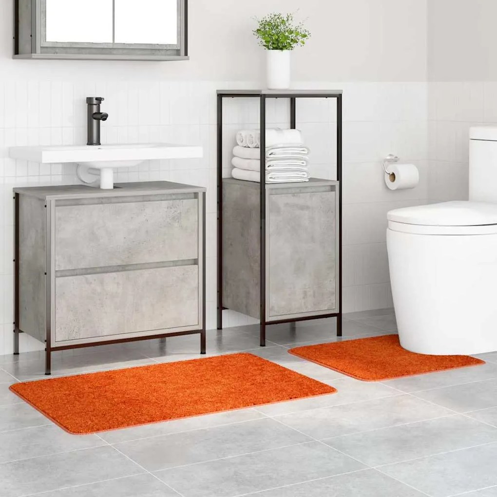vidaXL Πατάκι μπάνιου 2 pcs Πορτοκαλί 50 x 50 cm Πολυπροπυλένιο