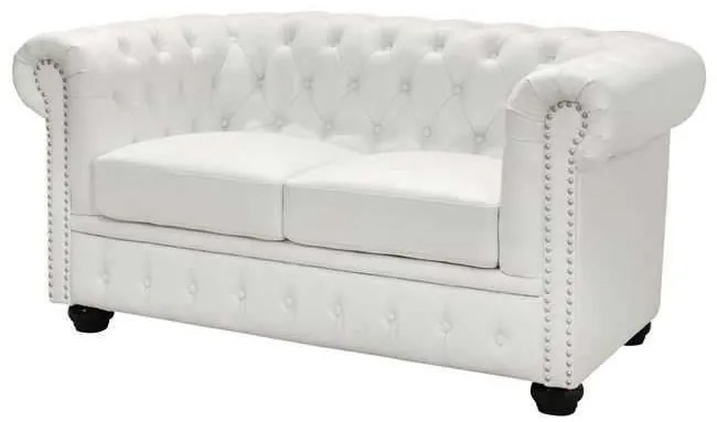 ΚΑΝΑΠΕΣ 2ΘΕΣΙΟΣ T.CHESTERFIELD HM3010.02 ΤΕΧΝΟΔΕΡΜΑ ΛΕΥΚΟ ΜΑΤ 155x90x73 εκ.