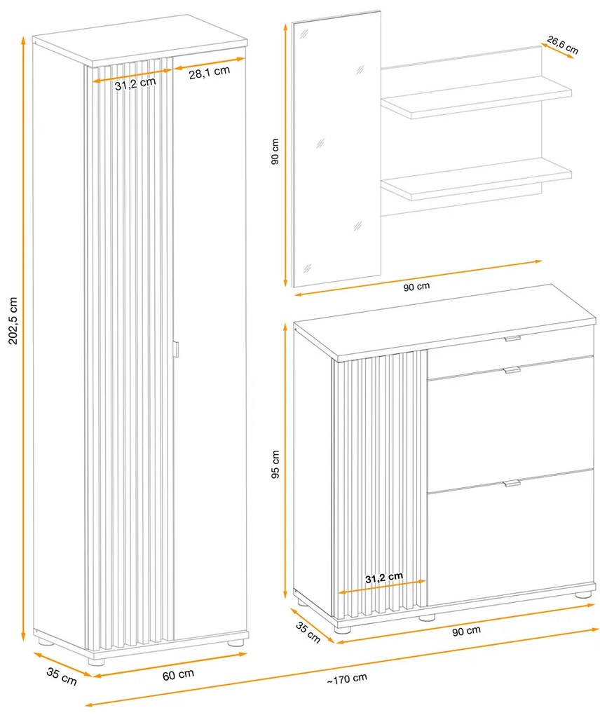 Swap XIX Σύνθεση Καφέ δρυς 280x180x40