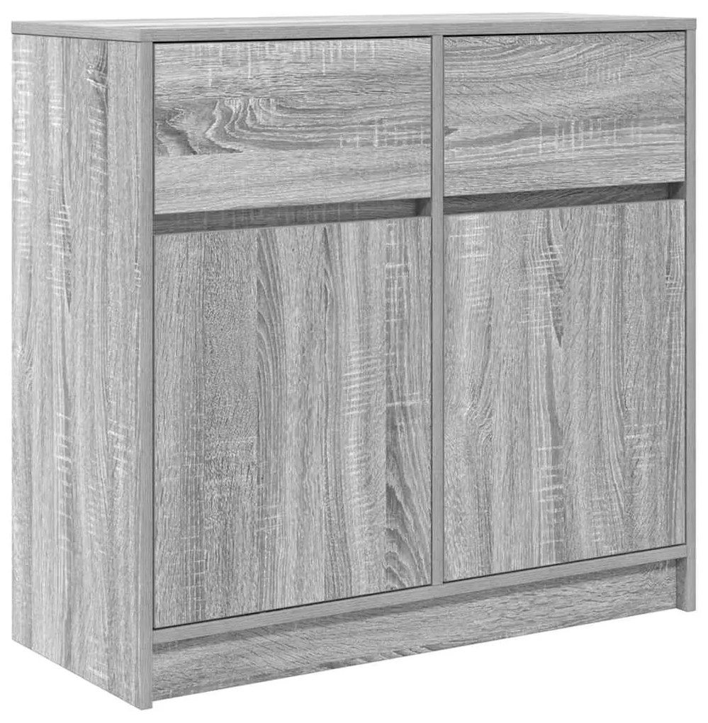 Συρταριέρα με Συρτάρια Γκρι Sonoma 80x34x76 εκ. από Επεξ. Ξύλο - Γκρι