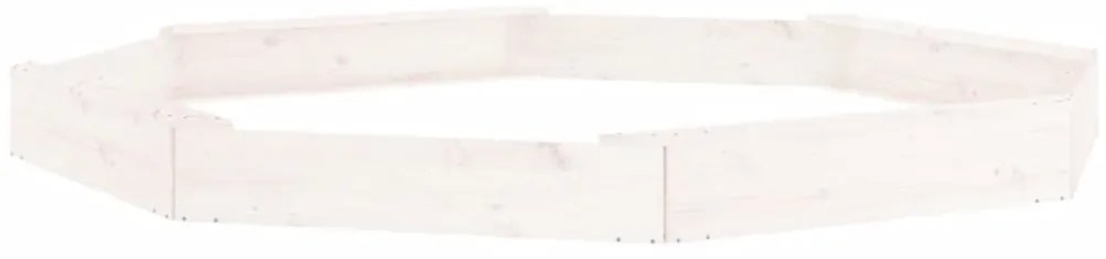 vidaXL Αμμοδόχος με Καθίσματα Λευκή Οκτάγωνη από Μασίφ Ξύλο Πεύκου